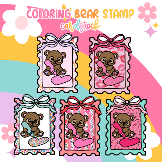 Coloring Bear Stamp Cardstock Grab Bag