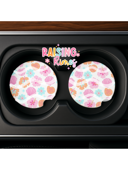 Flowers & Seashells Coaster Set