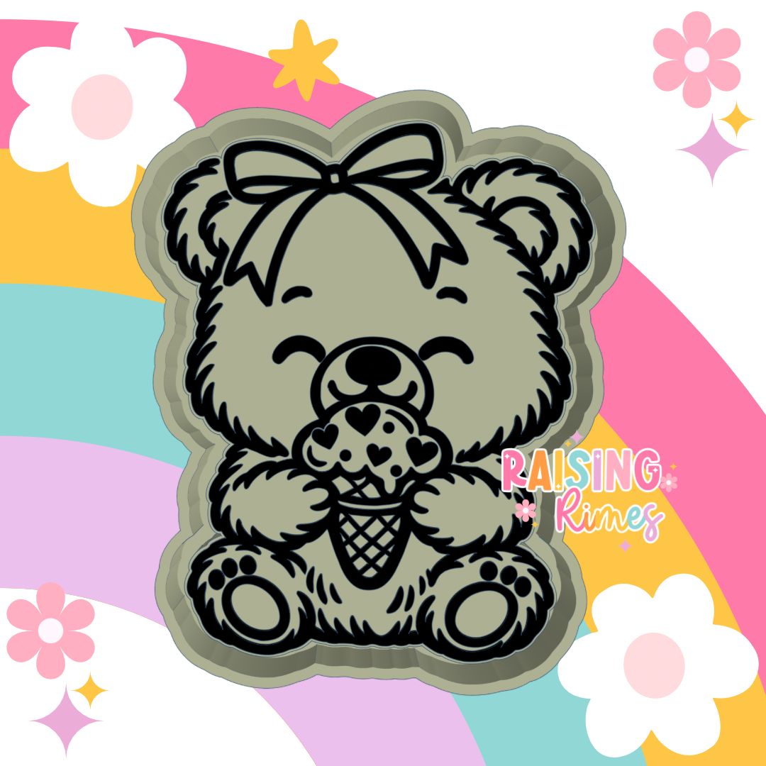 Bear w/ Ice Cream Silicone Mold