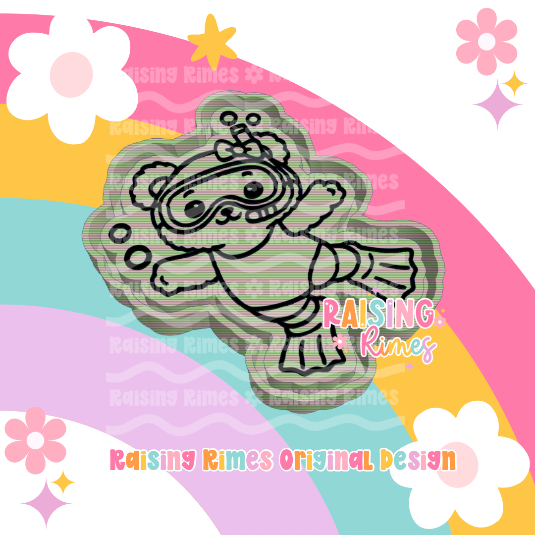 Snorkeling Bear Silicone Mold