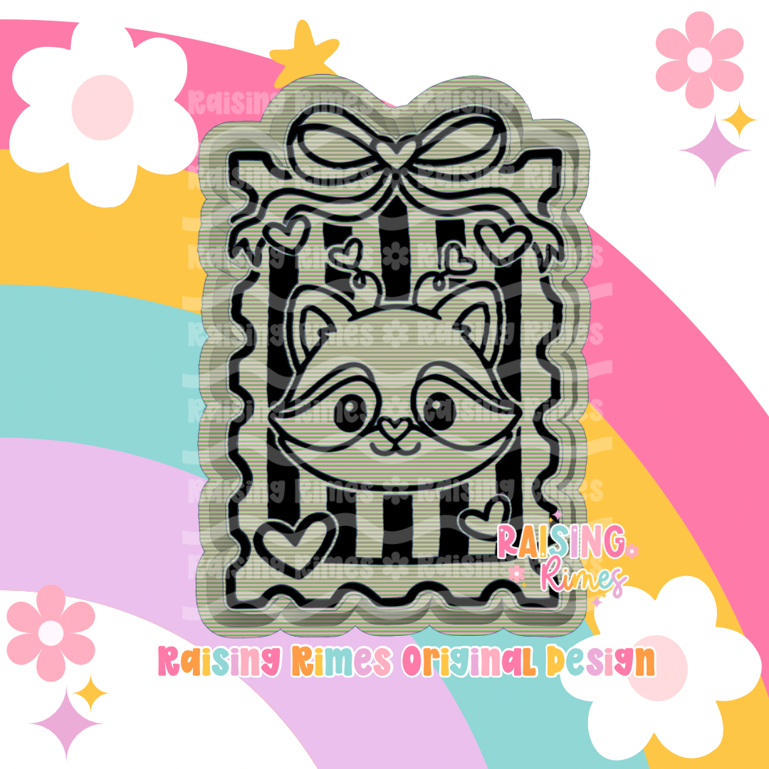 Raccoon Heart Stamp Silicone Mold