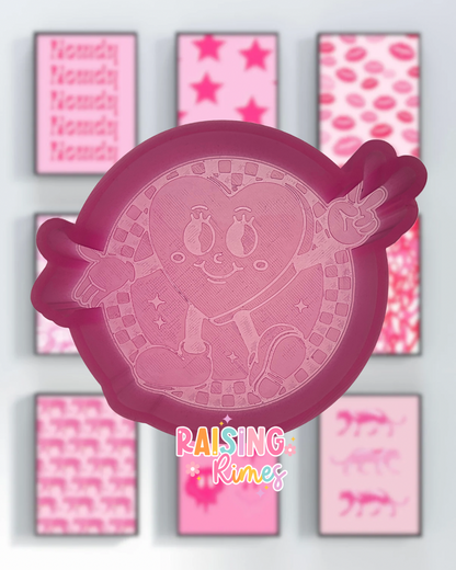 Checkered Retro Heart Silicone Mold