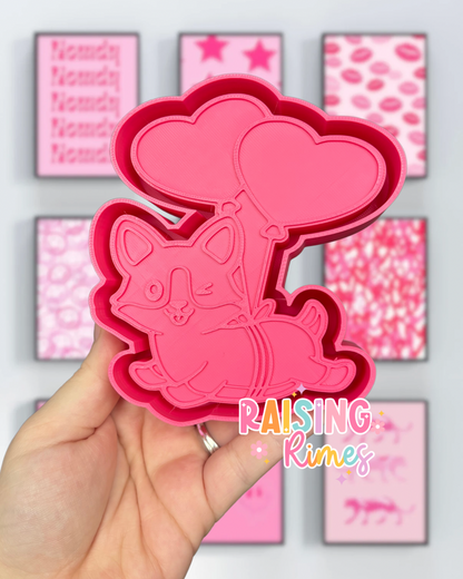 Corgi Heart Balloons Silicone Mold