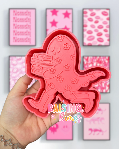 Floral Ghost With Books Silicone Mold