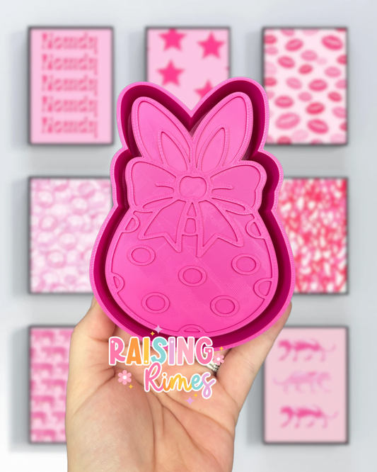 Bunny Ears & Bow Easter Egg Silicone Mold