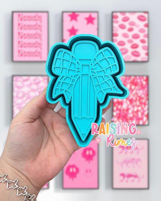 Pencil w/ Disco Bow Silicone Mold