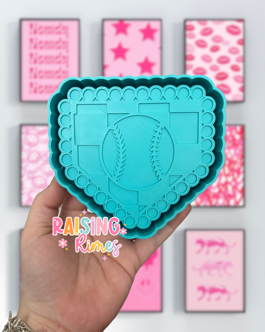 Checkered Home Plate Baseball Silicone Mold