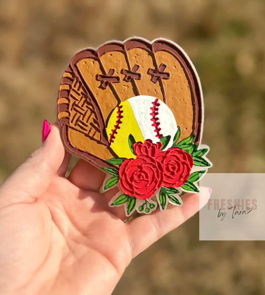 Floral Baseball Mitt Silicone Mold