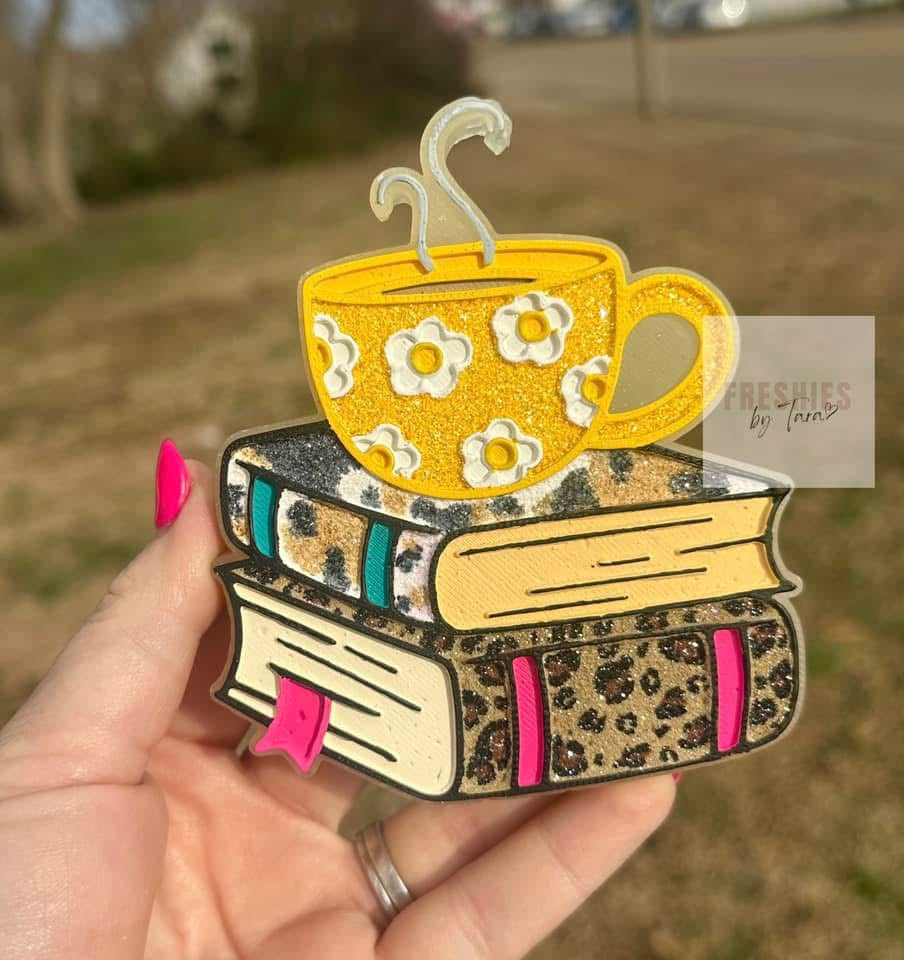 Books & Floral Coffee Mug Silicone Mold