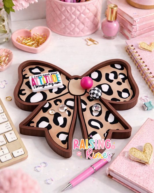 Leopard Bow Trinket Tray
