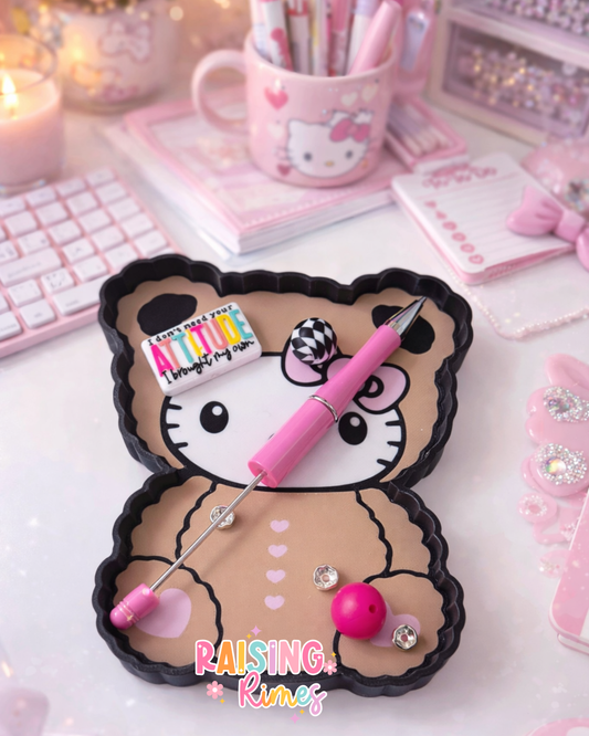 Kitty in Bear Suit Trinket Tray