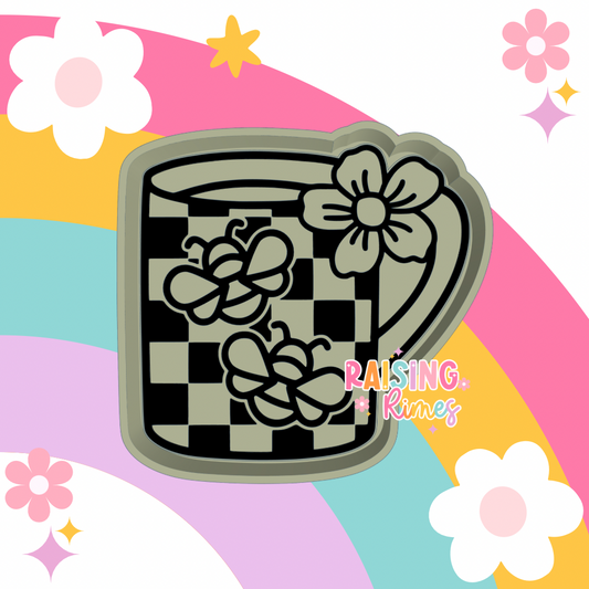 Bee Checkered Mug Silicone Mold