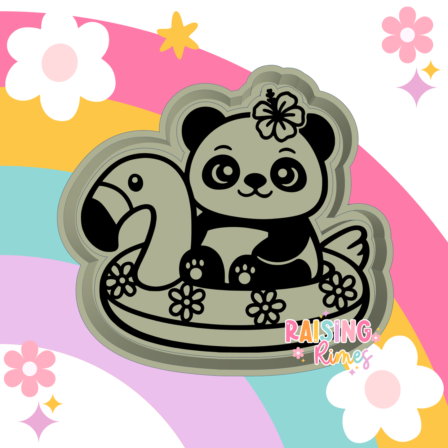 Panda in Floatie Silicone Mold