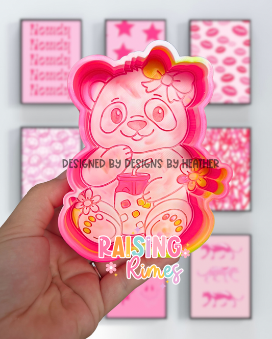 Cute Panda w/ Drink Silicone Mold