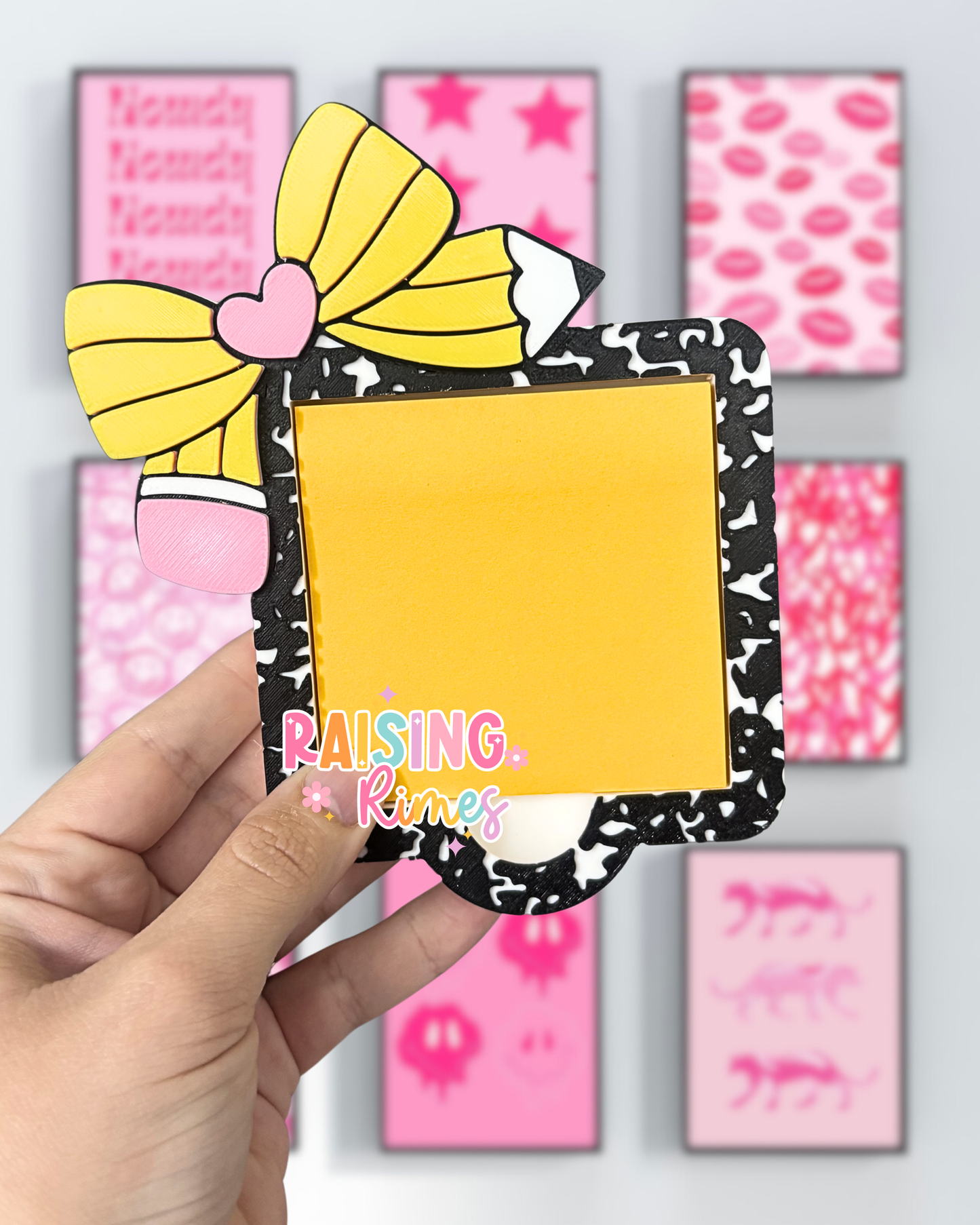 Pencil Bow Composition Notebook Sticky Note Holder