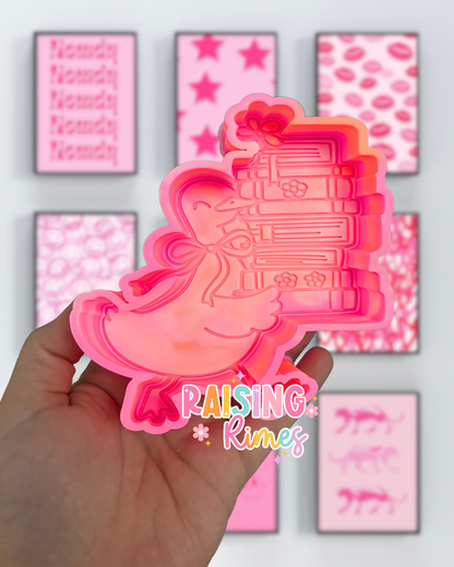 Duck Carrying Books Silicone Mold